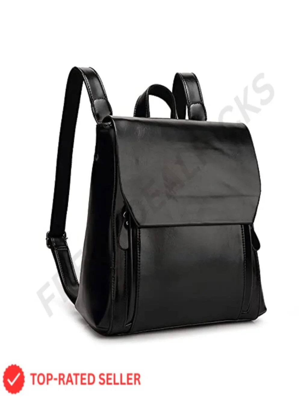 Vegan Oil Wax Leather Backpack for Women - Water Resistant, 2 Compartments,